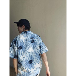 Áo Sơ Mi Tay Ngắn In Họa Tiết Hoa Cúc Phong Cách Hàn Quốc Thời Trang Mùa Hè Cho Nam
