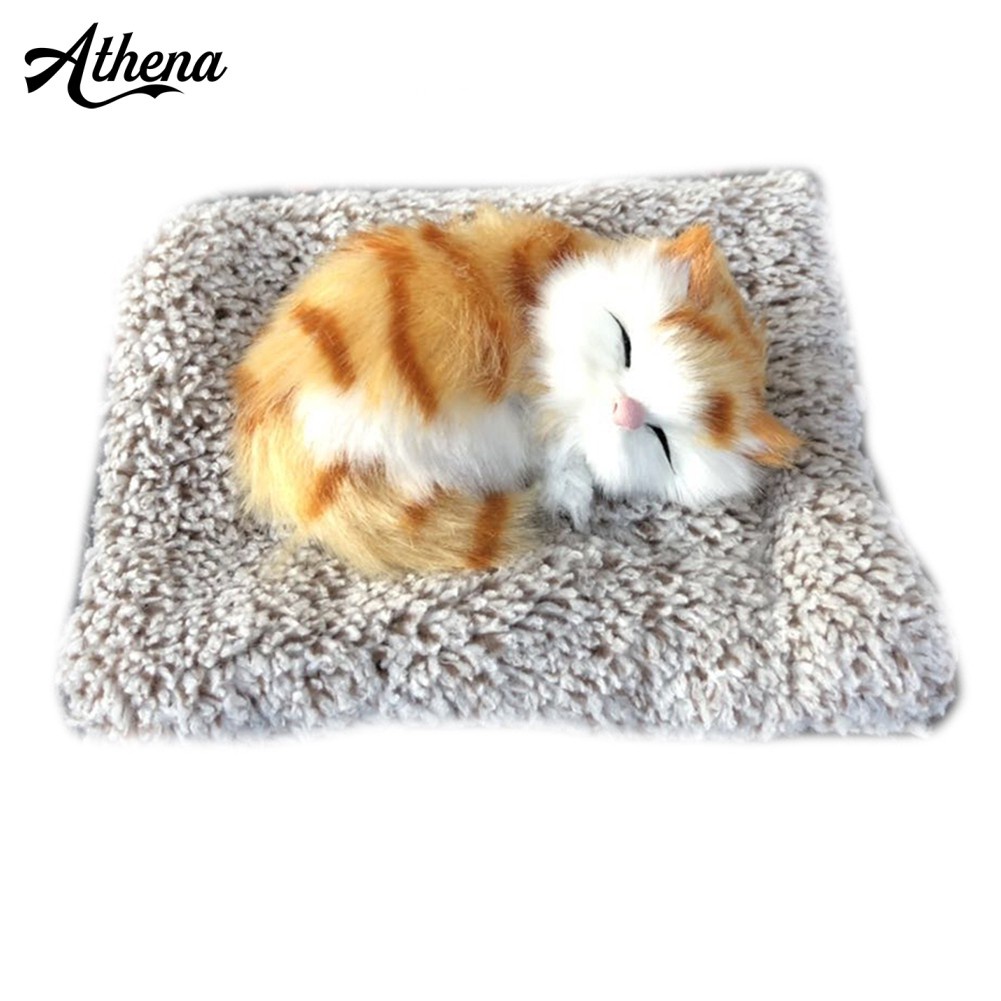 Thú nhồi bông thiết kế hình mèo đang ngủ đáng yêu để trang trí xe hơi