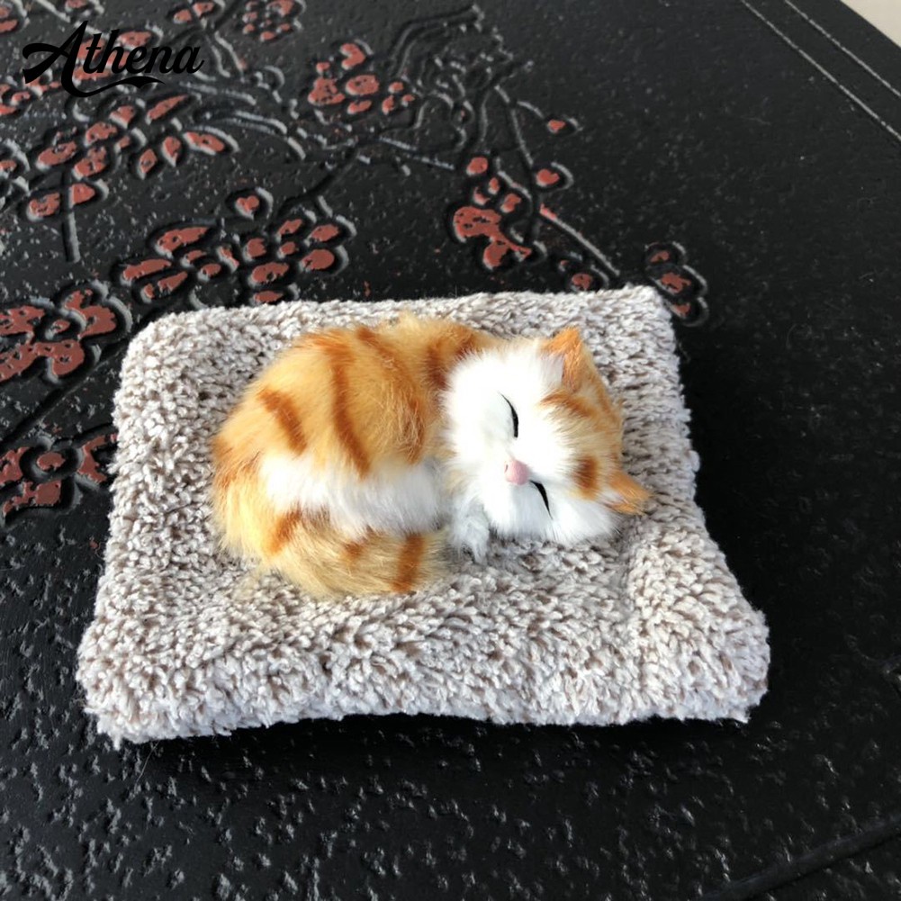 Thú nhồi bông thiết kế hình mèo đang ngủ đáng yêu để trang trí xe hơi