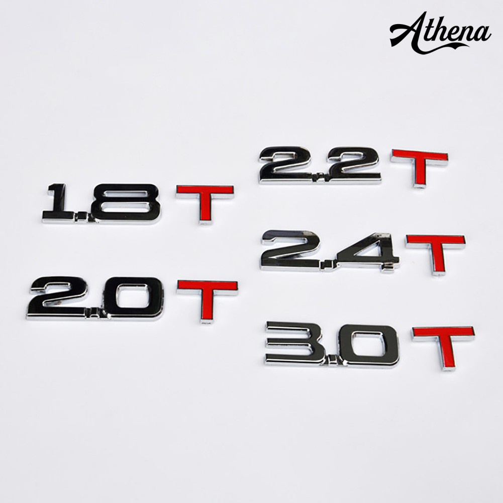 Miếng dán kim loại 3D logo hình chữ T 1.6 1.8 2.0 3.0 cho xe hơi