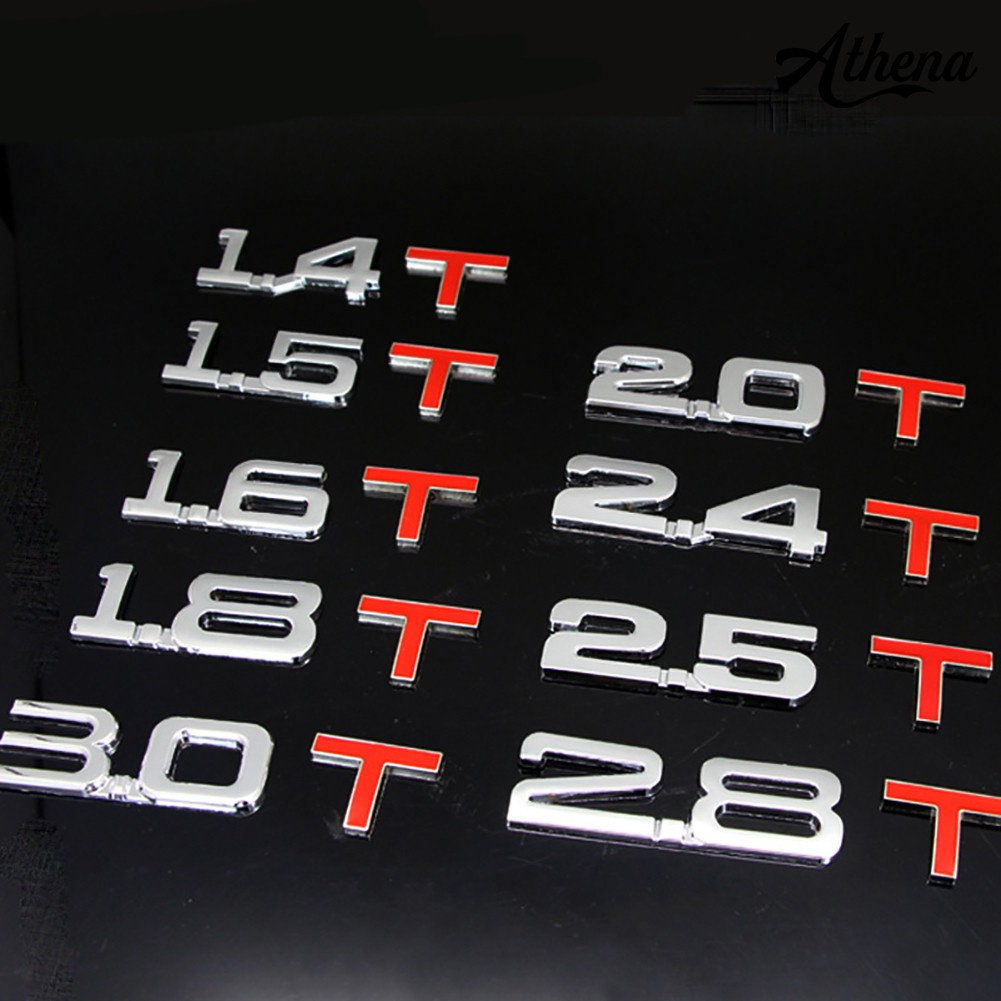 Miếng dán kim loại 3D logo hình chữ T 1.6 1.8 2.0 3.0 cho xe hơi