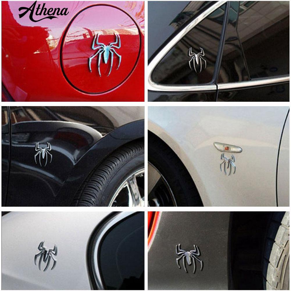 Decal kim loại hình nhện dán xe hơi