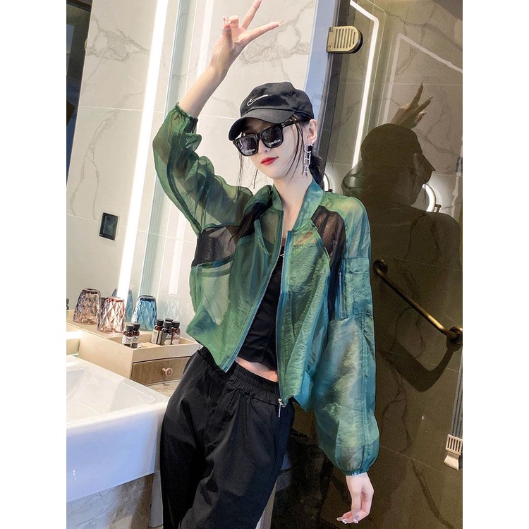 Áo Khoác Bóng Chày Chống Nắng Dáng Rộng Thoáng Khí Thời Trang Phong Cách Hàn Quốc Cho Nữ