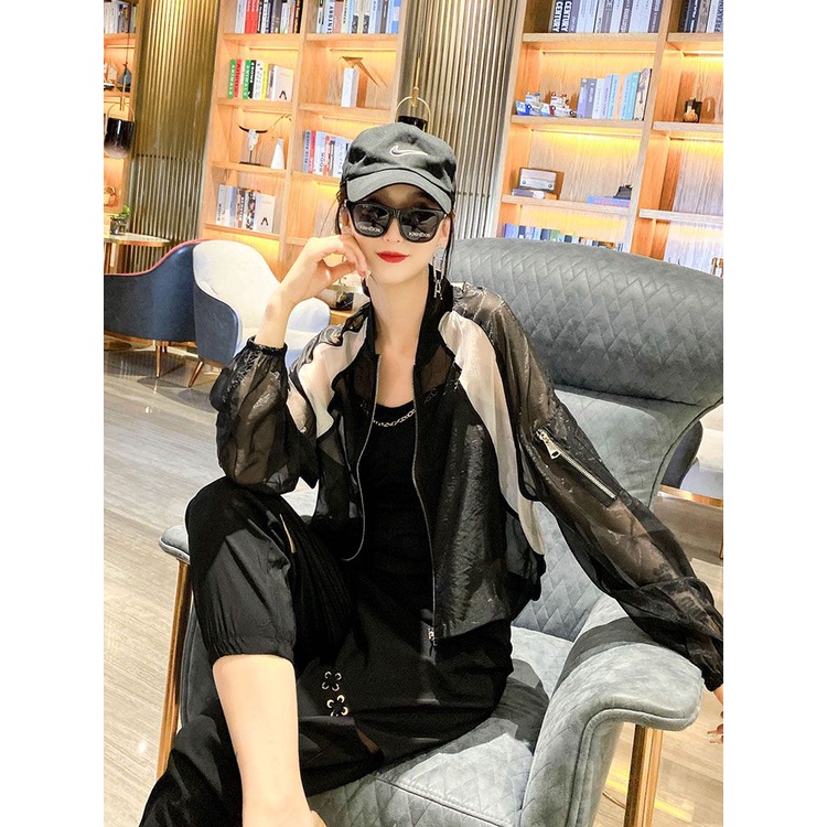 Áo Khoác Bóng Chày Chống Nắng Dáng Rộng Thoáng Khí Thời Trang Phong Cách Hàn Quốc Cho Nữ