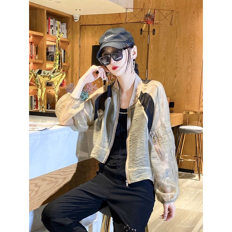 Áo Khoác Bóng Chày Chống Nắng Dáng Rộng Thoáng Khí Thời Trang Phong Cách Hàn Quốc Cho Nữ