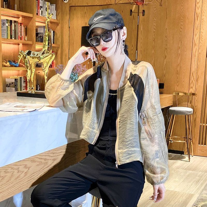 Áo Khoác Bóng Chày Chống Nắng Dáng Rộng Thoáng Khí Thời Trang Phong Cách Hàn Quốc Cho Nữ