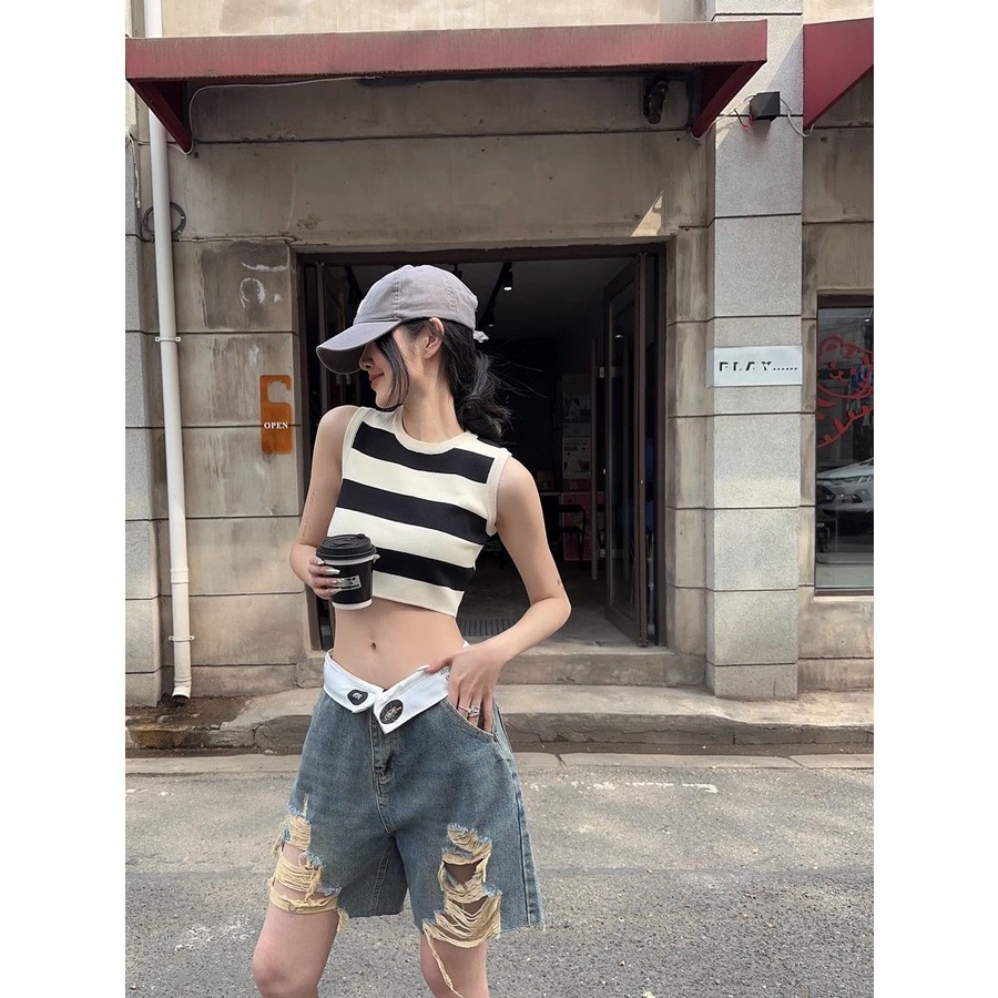 Jiashucheng Quần Denim Lửng Eo Cao In Họa Tiết Hoa Phong Cách Mỹ Hàn Quốc Cổ Điển Độc Đáo Thời Trang Xuân Hè Dành Cho Bạn Nữ