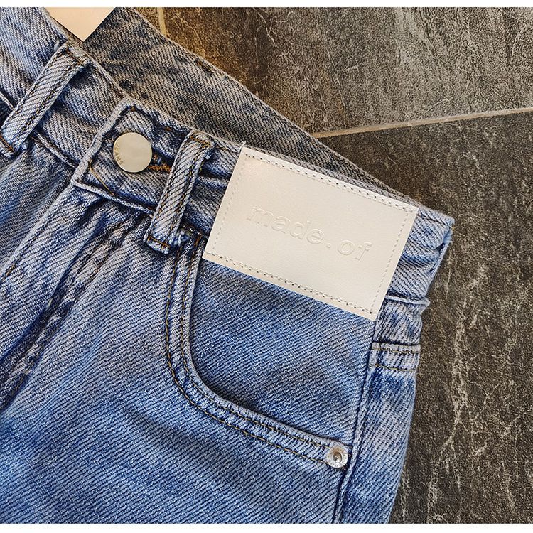 Jiashucheng Quần Short Denim Lưng Cao Dáng Rộng Rách Cá Tính Hợp Thời Trang Xuân Hè Cho Nữ