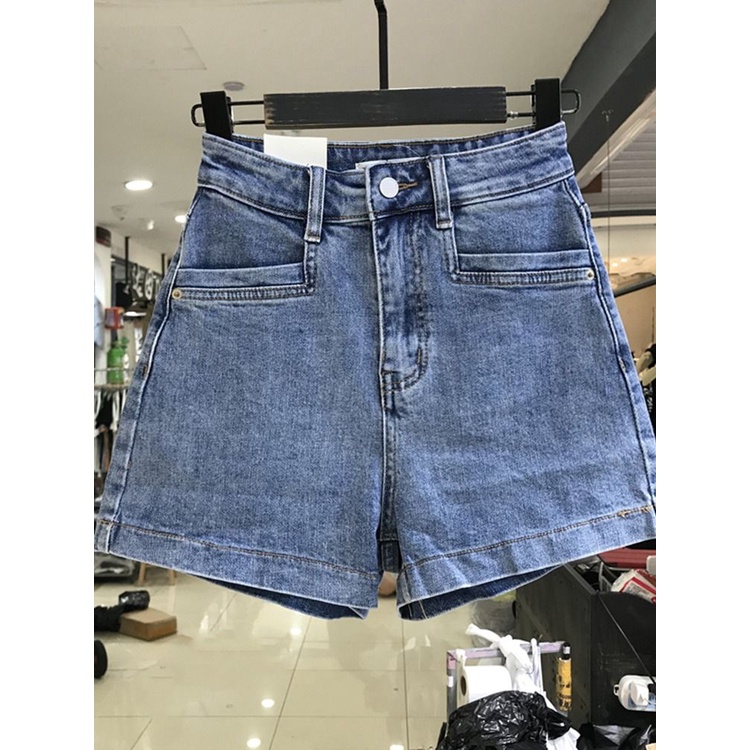 Jiashucheng Quần Short Denim Màu Đen Lưng Cao Dáng Rộng Mỏng Cỡ Lớn Thời Trang Mùa Hè