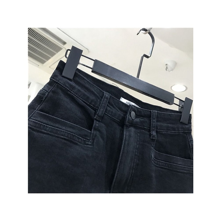 Jiashucheng Quần Short Denim Màu Đen Lưng Cao Dáng Rộng Mỏng Cỡ Lớn Thời Trang Mùa Hè