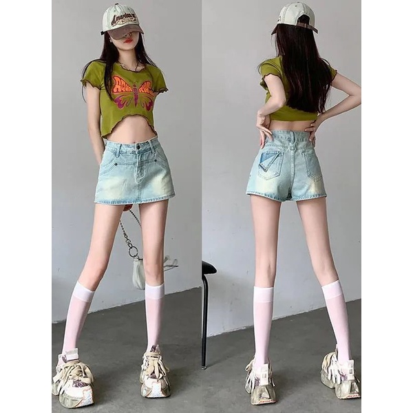 Chân Váy Denim Chữ a Lưng Cao Phong Cách Thời Trang Mỹ Hàng Mới Dành Cho Nữ