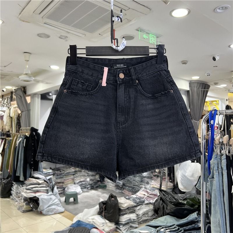 Hàng Mới Về Mới Quần Short Denim Chữ A Lưng Cao Ống Rộng Thời Trang Mùa Hè Dành Cho Nữ