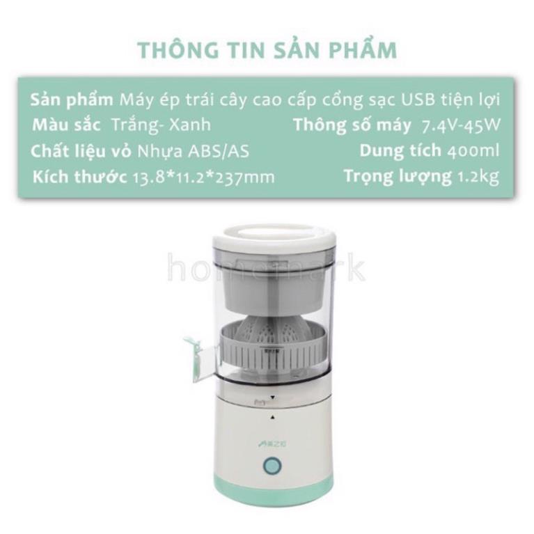 Máy Ép Nước Cam - Máy Ép Hoa Quả Tự Động Không Dây Chính Hãng Ép Chậm Trái Cây Mềm, Vắt Chanh, Sạc USB