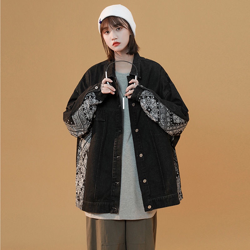 Áo Khoác Denim In Họa Tiết Phong Cách Hàn Quốc Thời Trang Xuân Thu Mới Cho Nữ