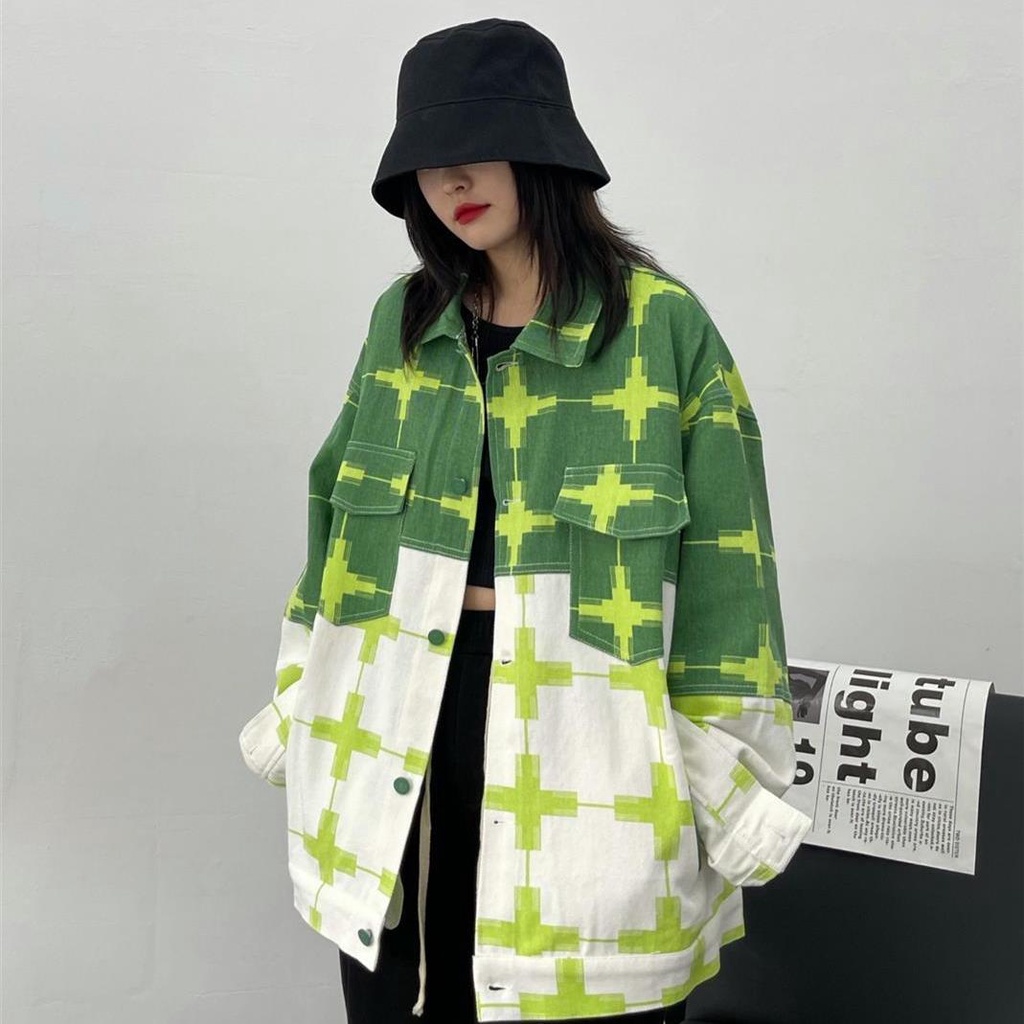 Jiashucheng Áo Khoác Tay Dài Dáng Rộng Phong Cách Hàn Quốc Thời Trang Xuân Thu Dễ Phối Đồ Cho Nữ Sinh