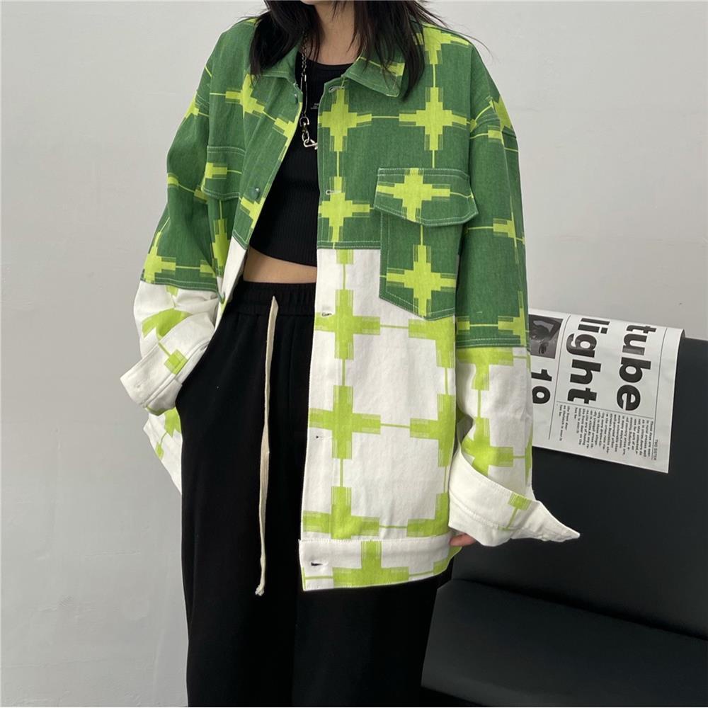 Jiashucheng Áo Khoác Tay Dài Dáng Rộng Phong Cách Hàn Quốc Thời Trang Xuân Thu Dễ Phối Đồ Cho Nữ Sinh