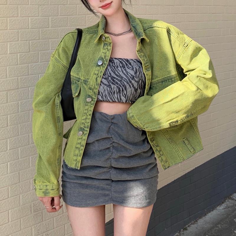 Áo Khoác Denim Dáng Rộng Thiết Kế Mới Thời Trang Mùa Xuân Thu Theo Phong Cách Đường Phố Dành Cho Nữ