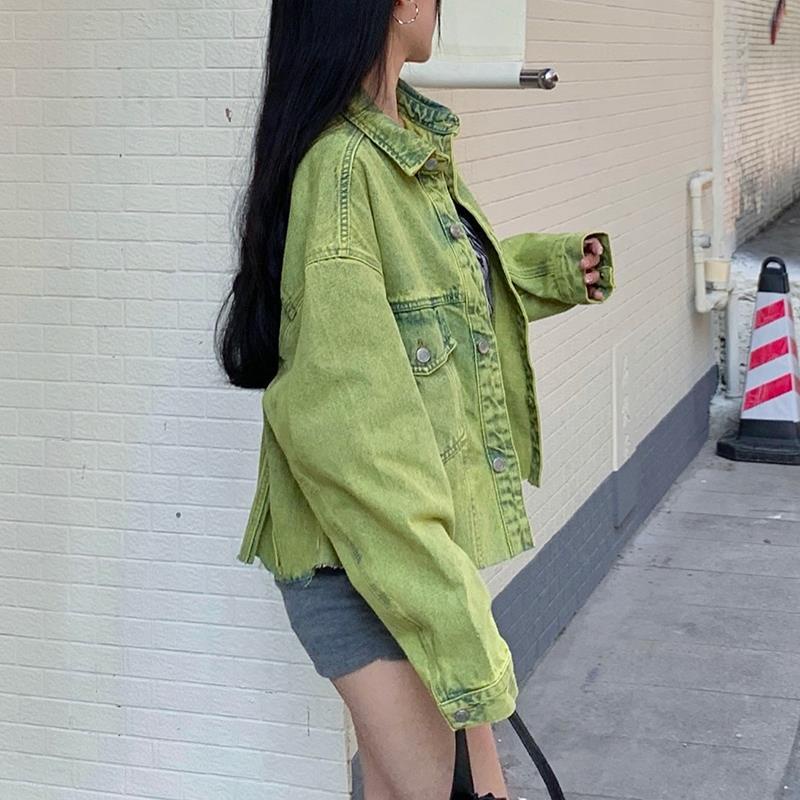 Áo Khoác Denim Dáng Rộng Thiết Kế Mới Thời Trang Mùa Xuân Thu Theo Phong Cách Đường Phố Dành Cho Nữ