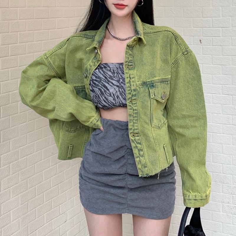 Áo Khoác Denim Dáng Rộng Thiết Kế Mới Thời Trang Mùa Xuân Thu Theo Phong Cách Đường Phố Dành Cho Nữ