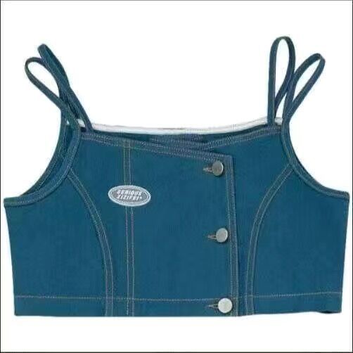 Jiashucheng Áo Sơ Mi Denim Dài Tay Thắt Dây Chéo Phong Cách Retro Dành Cho Nữ