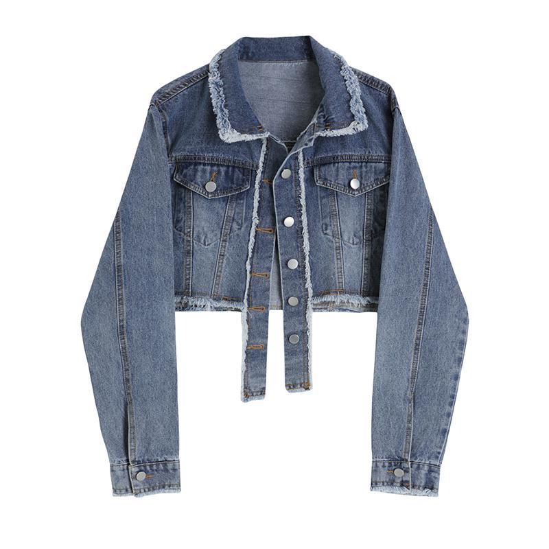 Áo Khoác Denim Ngắn Phong Cách Retro Thời Trang Xuân Thu Mới Cho Nữ