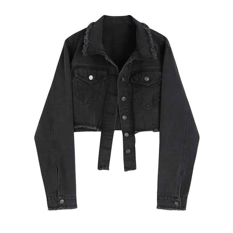 Áo Khoác Denim Ngắn Phong Cách Retro Thời Trang Xuân Thu Mới Cho Nữ