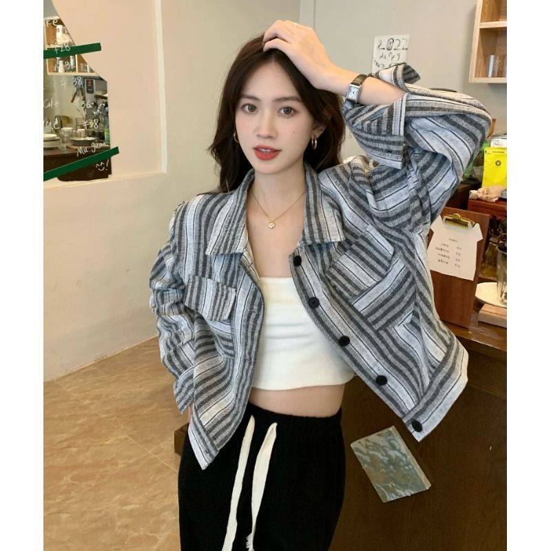 Jiashucheng Áo Khoác Cardigan Ngắn Phong Cách Mới Bán Chạy Thời Trang Mùa Thu Dành Cho Bạn Nữ