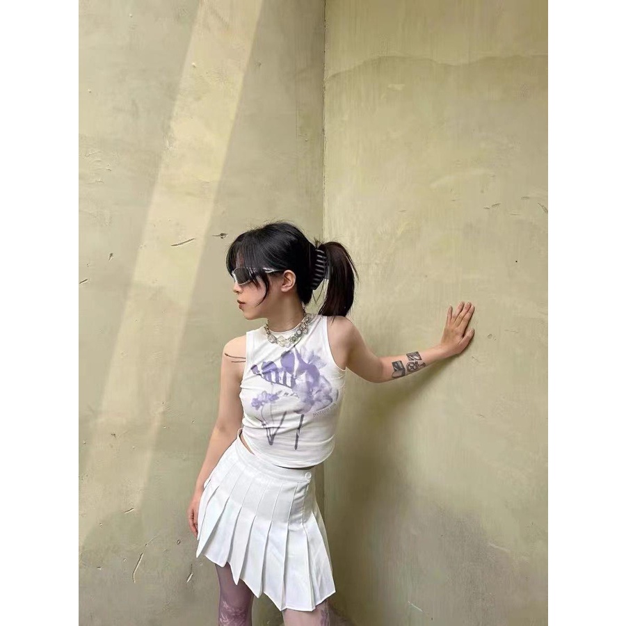 Áo In Hoa Không Tay Cho Bé Gái