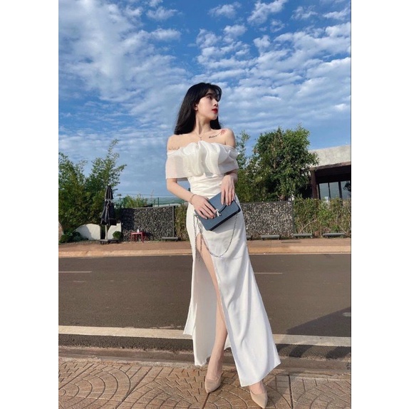 Đầm Body Trễ Vai Xẻ Tà, Đầm Dự Tiệc Cá Tính VSV Clothing