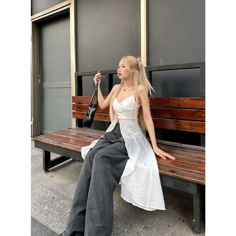 Áo 2 Dây Xẻ Tà Dáng Dài, Áo Dự Tiệc, Dạo Phố VSV Clothing