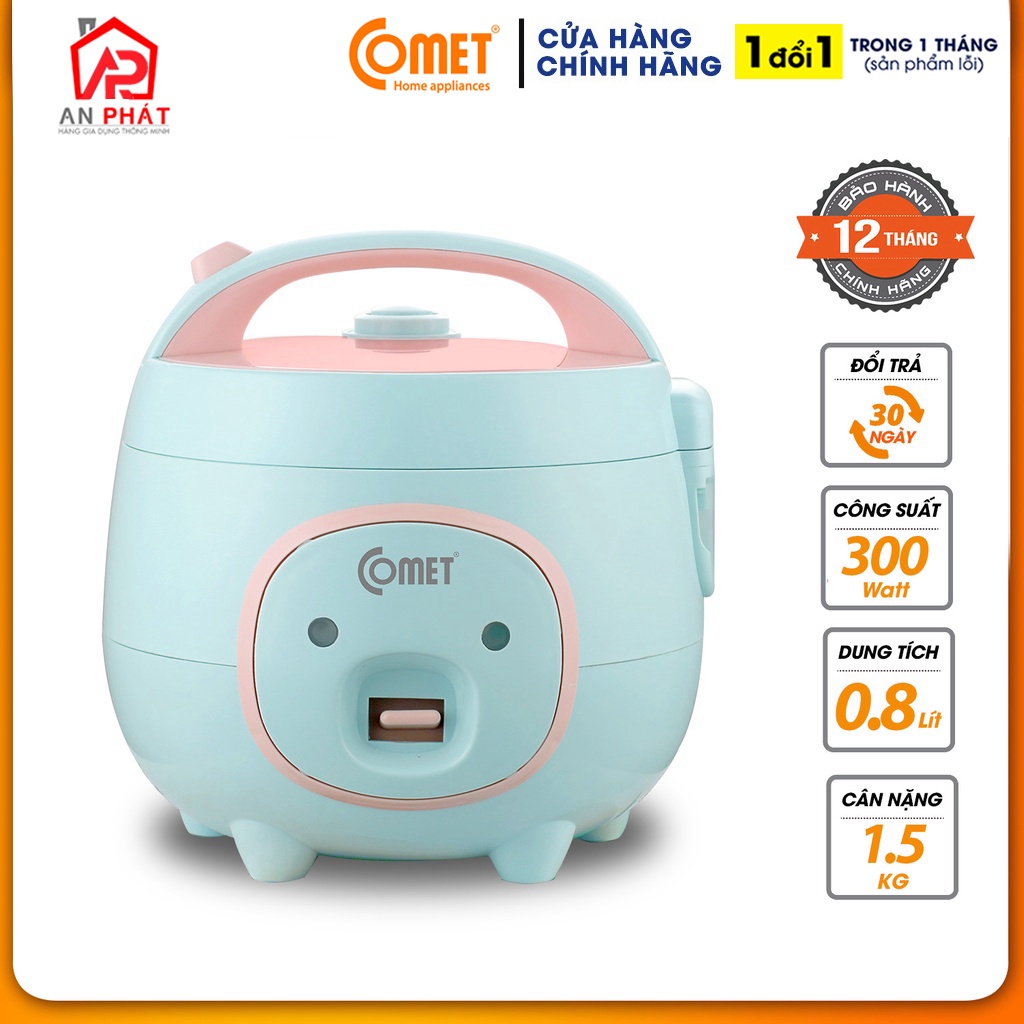 Nồi cơm điện mini nắp gài COMET CM8006 - Hàng Chính Hãng Bảo Hành 12 Tháng