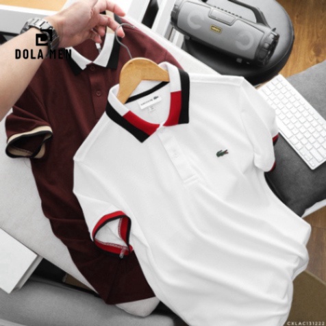 Áo Thun Nam Polo LACOSTE VIỀN ĐỎ Vải Siêu Mịn Hàng Cao Cấp Chính Hãng Dolamen