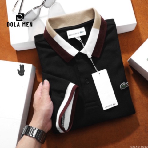 Áo Thun Nam Polo LACOSTE VIỀN ĐỎ Vải Siêu Mịn Hàng Cao Cấp Chính Hãng Dolamen