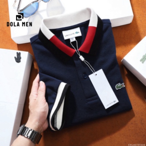 Áo Thun Nam Polo LACOSTE VIỀN ĐỎ Vải Siêu Mịn Hàng Cao Cấp Chính Hãng Dolamen