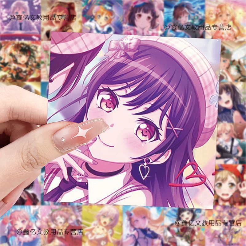 Bộ 62 Miếng Dán Trang Trí Sổ Tay Chống Thấm Nước Họa Tiết Anime Nhật Bản BanG Dream Kasei Taei