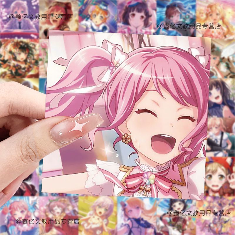 Bộ 62 Miếng Dán Trang Trí Sổ Tay Chống Thấm Nước Họa Tiết Anime Nhật Bản BanG Dream Kasei Taei