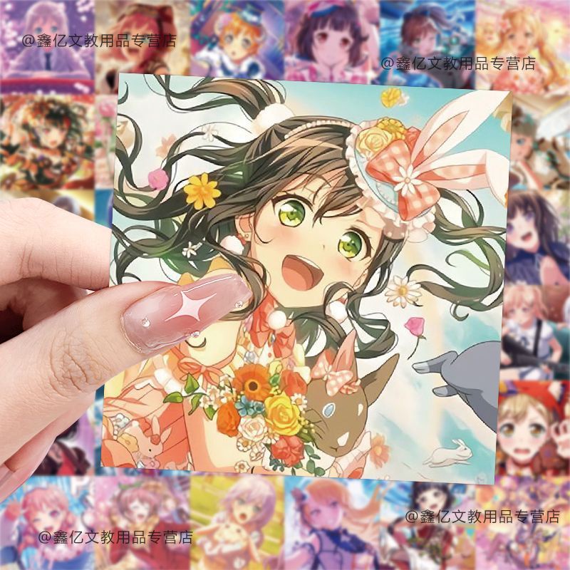 Bộ 62 Miếng Dán Trang Trí Sổ Tay Chống Thấm Nước Họa Tiết Anime Nhật Bản BanG Dream Kasei Taei