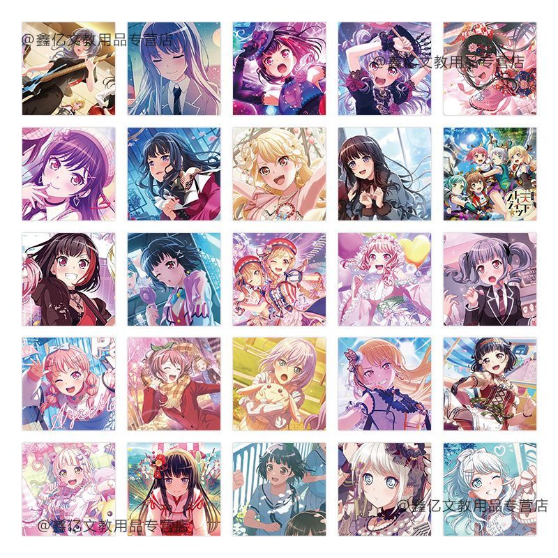 Bộ 62 Miếng Dán Trang Trí Sổ Tay Chống Thấm Nước Họa Tiết Anime Nhật Bản BanG Dream Kasei Taei