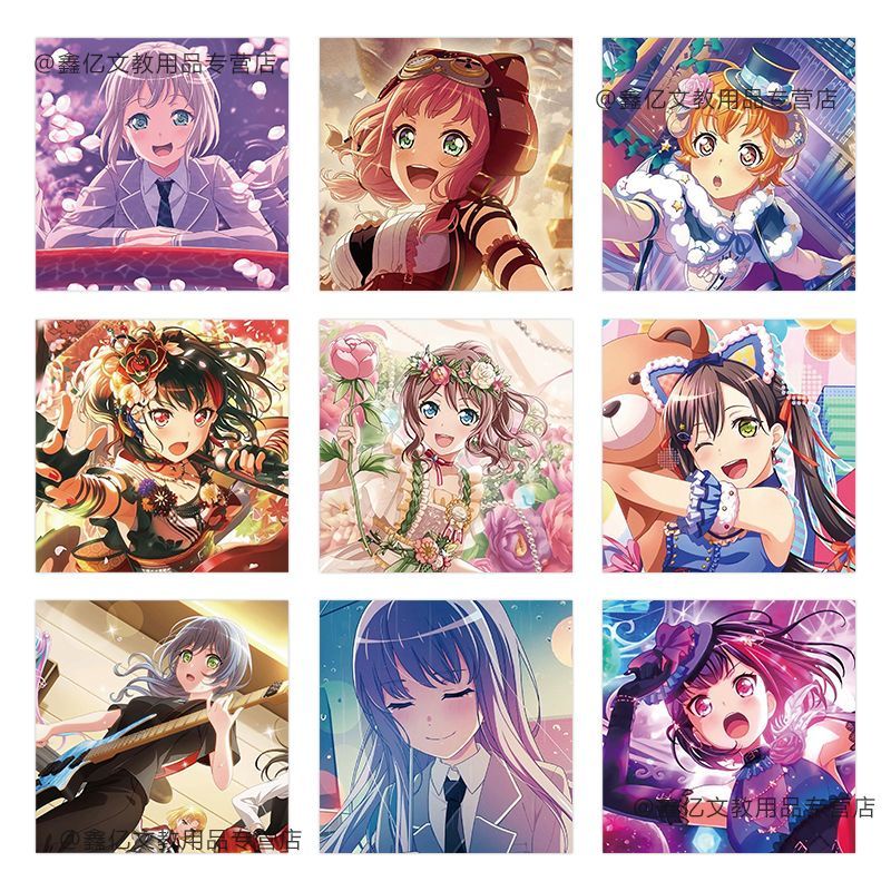 Bộ 62 Miếng Dán Trang Trí Sổ Tay Chống Thấm Nước Họa Tiết Anime Nhật Bản BanG Dream Kasei Taei