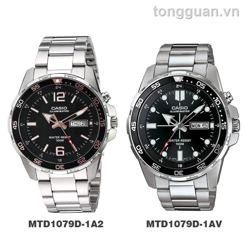 Đồng Hồ Cassio Edifice MTD1079 DY Chronograph Bằng Thép Không Gỉ Màu Bạc Cho Nam