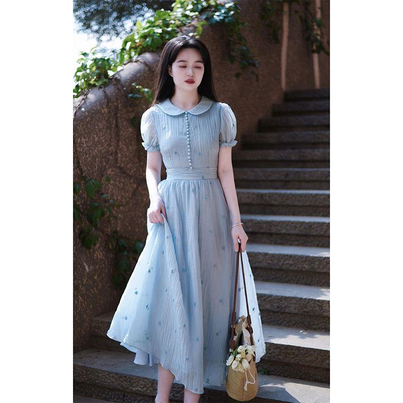 Goouliu Đầm Dài Qua Vai Phong Cách Pháp Thanh Lịch Cao Cấp Cho Nữ sma