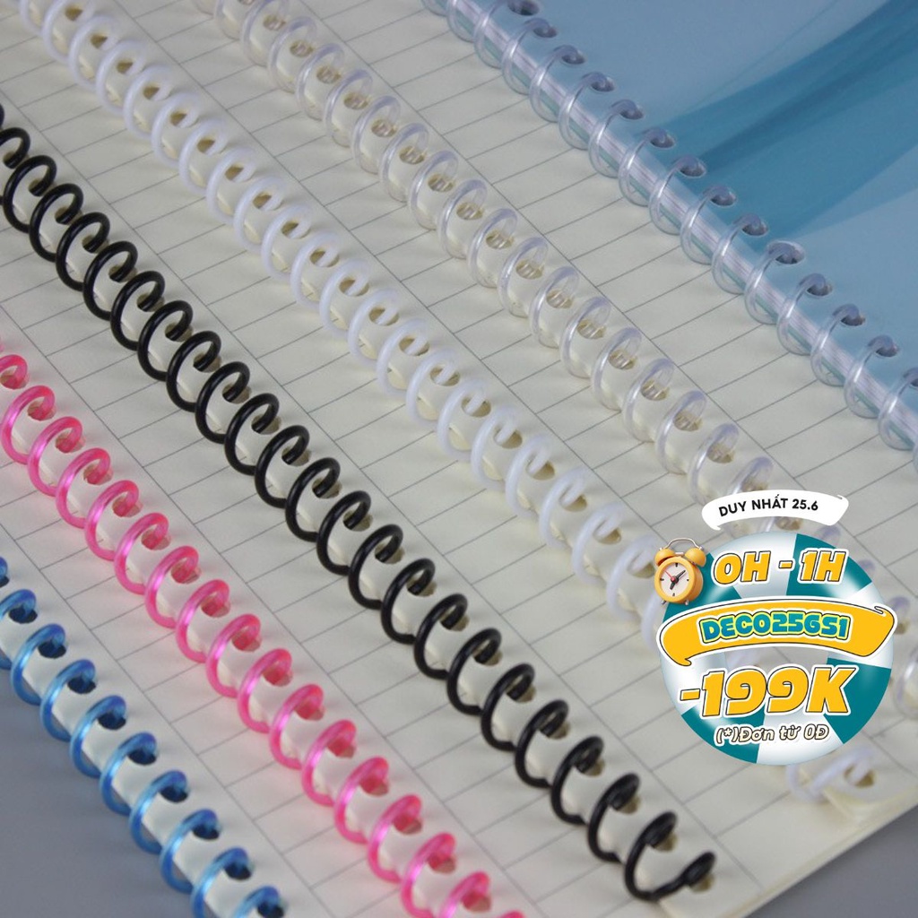 Gáy lò xo DecorMe binder thanh còng lò xo làm sổ có thể cắt được nhiều size nhiều màu