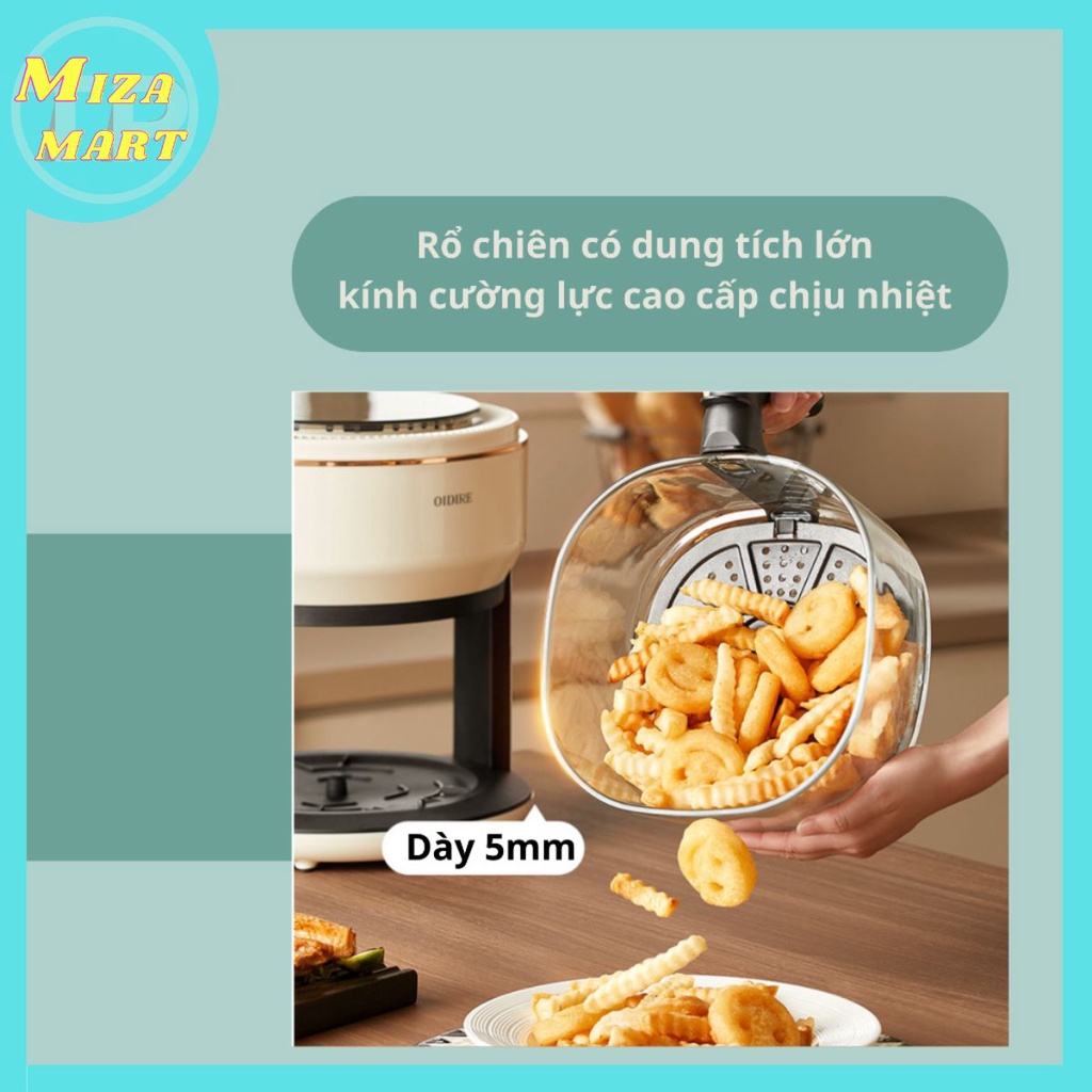 Nồi chiên không dầu OIDIRE ODI-KZ21, 4L, nướng thịt, nướng bánh mì, nồi chiên cảm ứng, lò nướng điện