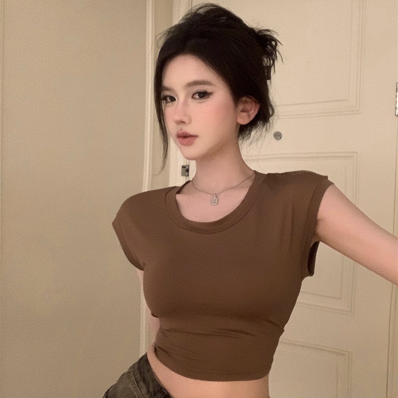 Áo Thun Ngắn Tay Dáng Ôm Hở Lưng Thời Trang Mùa Hè Dành Cho Nữ