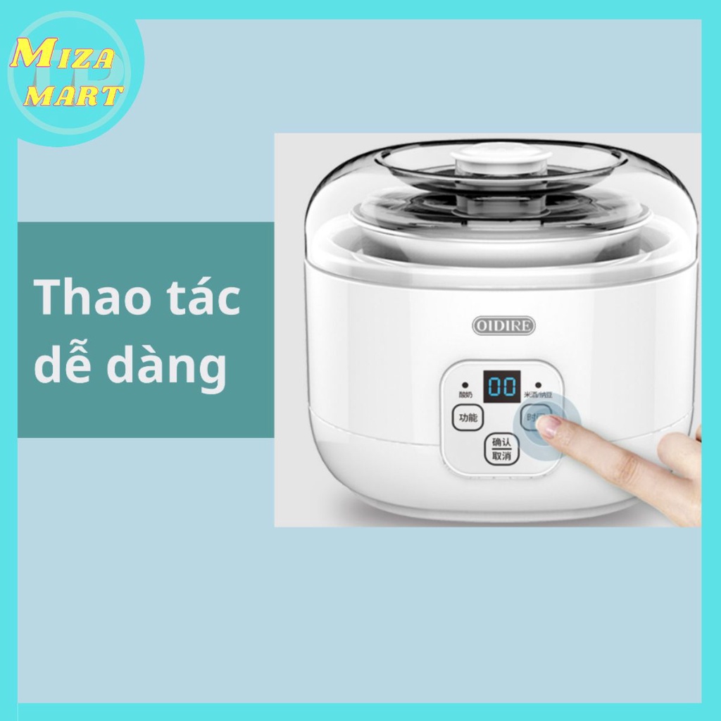 Máy làm sữa chua OIDIRE ODI-SA13, 1.0 lít, làm kem, làm món tráng miệng, máy ủ lên men, ủ sữa chua, tặng 4 cốc sứ