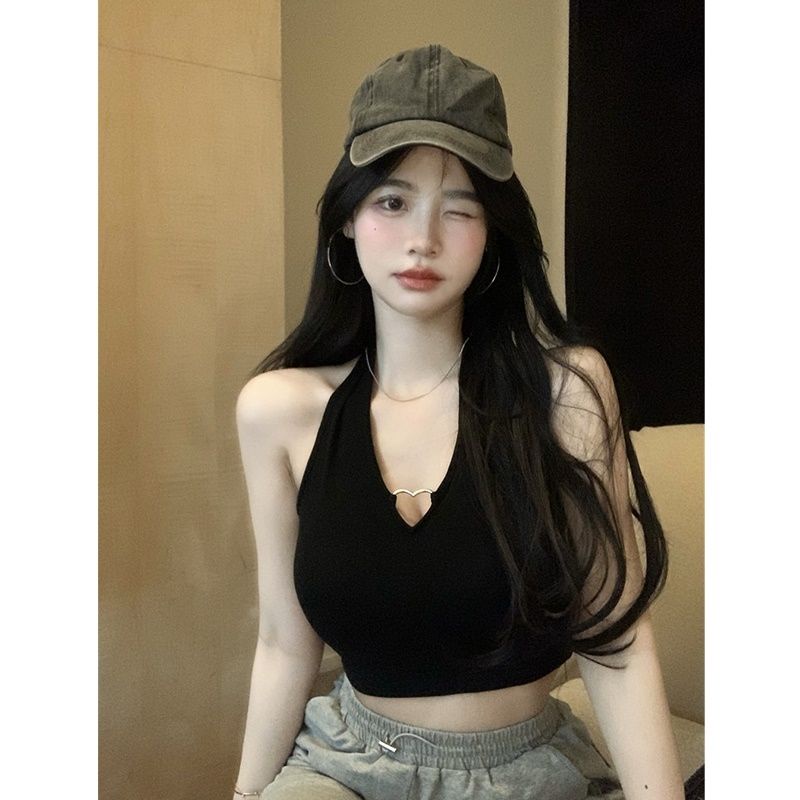 Jiashucheng Áo Hai Dây Ôm Dáng Thiết Kế Rỗng Thời Trang Mùa Hè Nóng Bỏng Cho Nữ