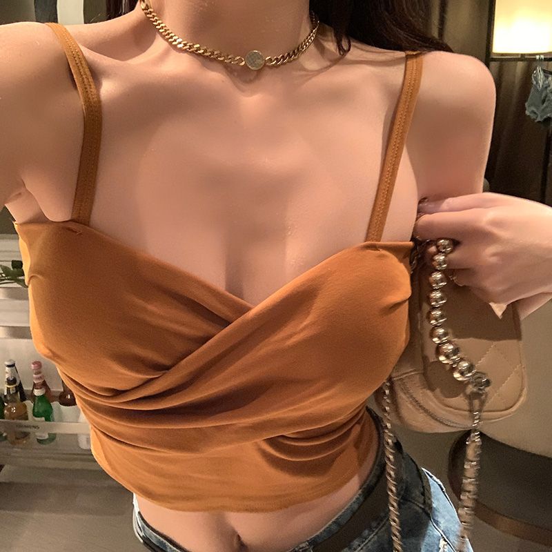 Jiashucheng Áo Lót Hai Dây Có Đệm Ngực Gợi Cảm Cỡ Lớn Phong Cách Hàn Quốc Cho Nữ