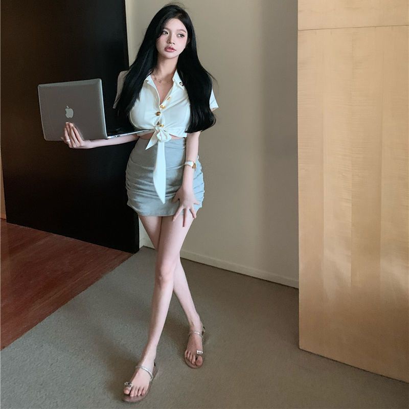 Áo Sơ Mi Ngắn Tay Cổ polo Màu Trắng Phong Cách Pháp Thời Trang Cho Nữ