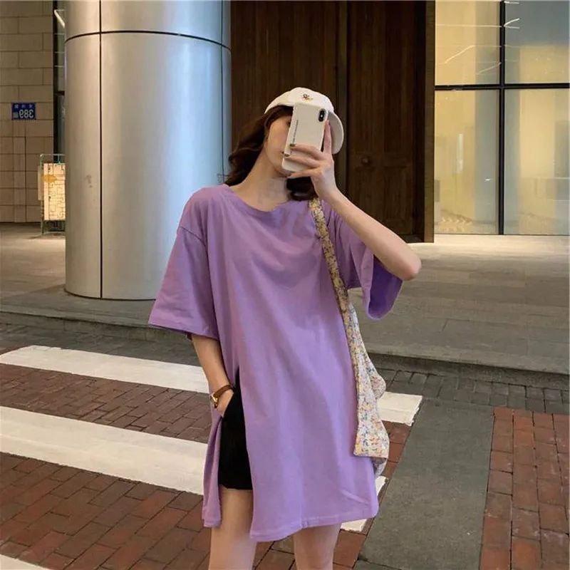 Áo Thun Tay Ngắn Dáng Rộng Che Bụng Thời Trang Mùa Hè Cho Nữ