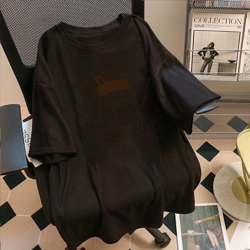 Áo Thun Tay Ngắn Dáng Rộng In Họa Tiết Thời Trang Mùa Hè Cho Nữ